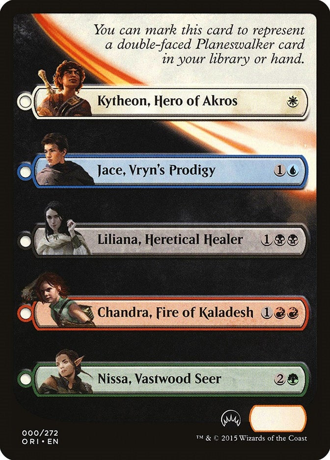 Image for Checklist Card - Magic Origins (Planeswalker) (0) (ORI) - Magic: The Gathering
