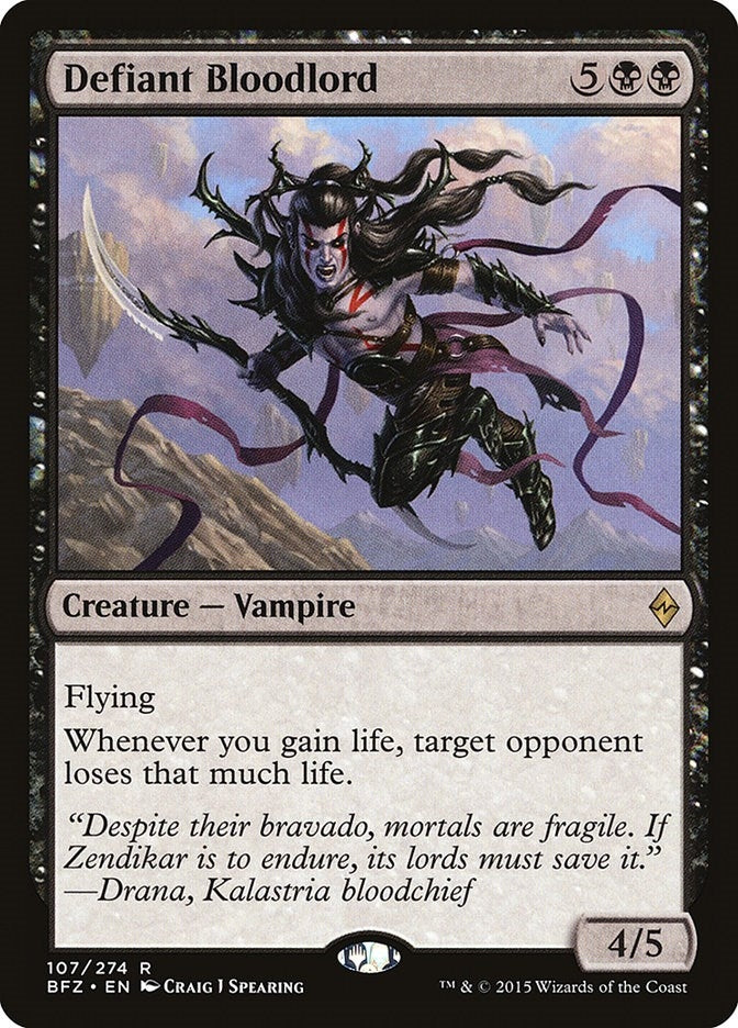 Image for Defiant Bloodlord (107) (BFZ) - Magic: The Gathering