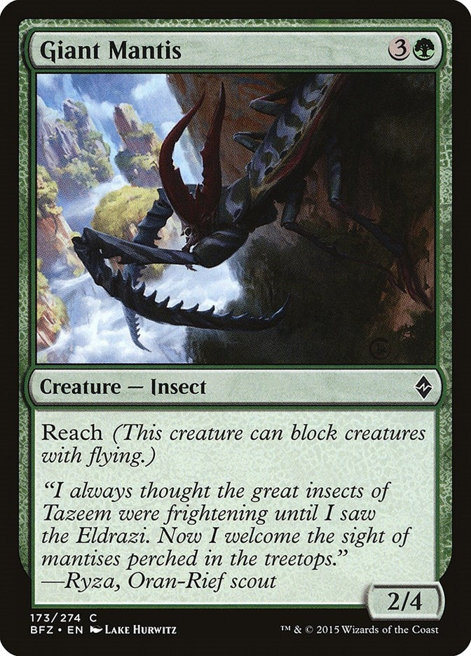 Image for Giant Mantis (173) (BFZ) - Magic: The Gathering