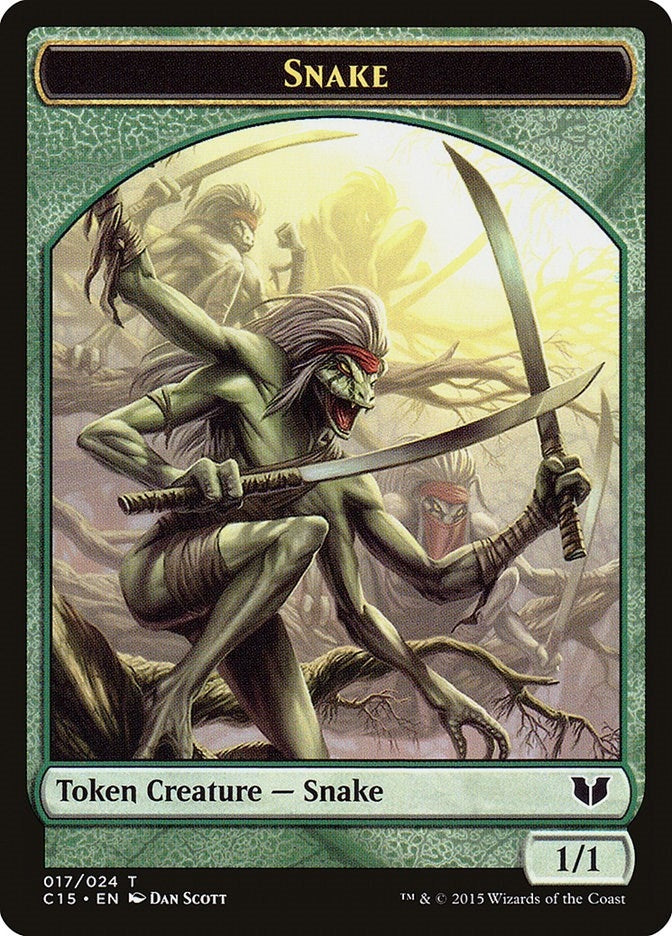 Image for Snake (017) // Saproling Double-Sided Token (17 // 16) (C15) - Magic: The Gathering