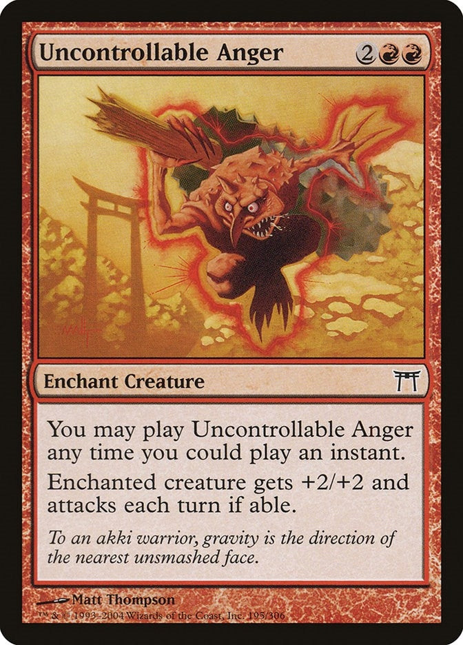 Image for Uncontrollable Anger (195) - Magic: The Gathering
