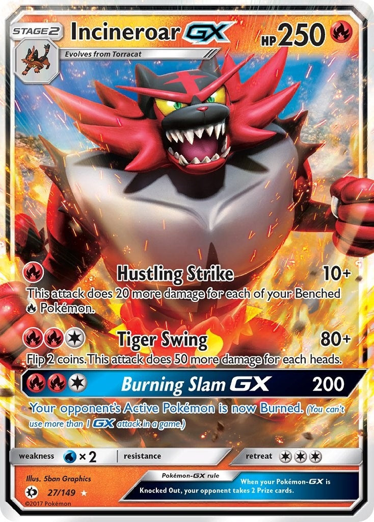 Image for Incineroar GX (27/149) (SM01) - Pokemon