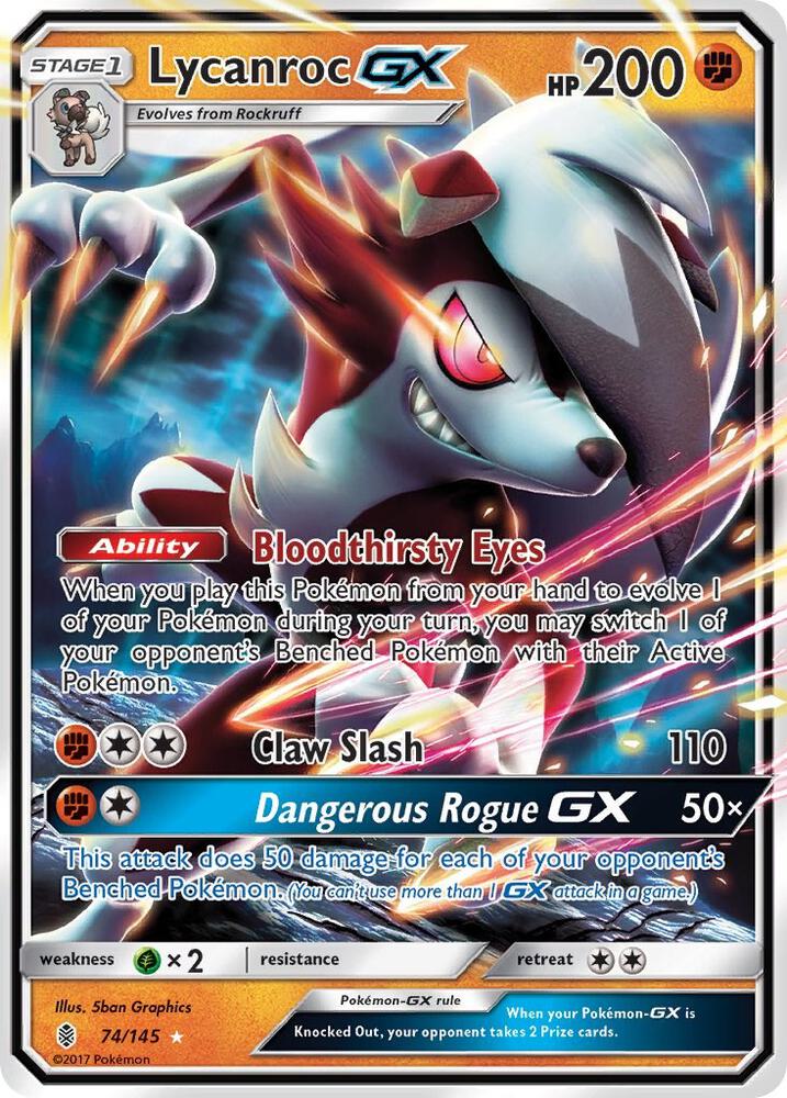 Image for Lycanroc GX (74/145) (SM02) - Pokemon