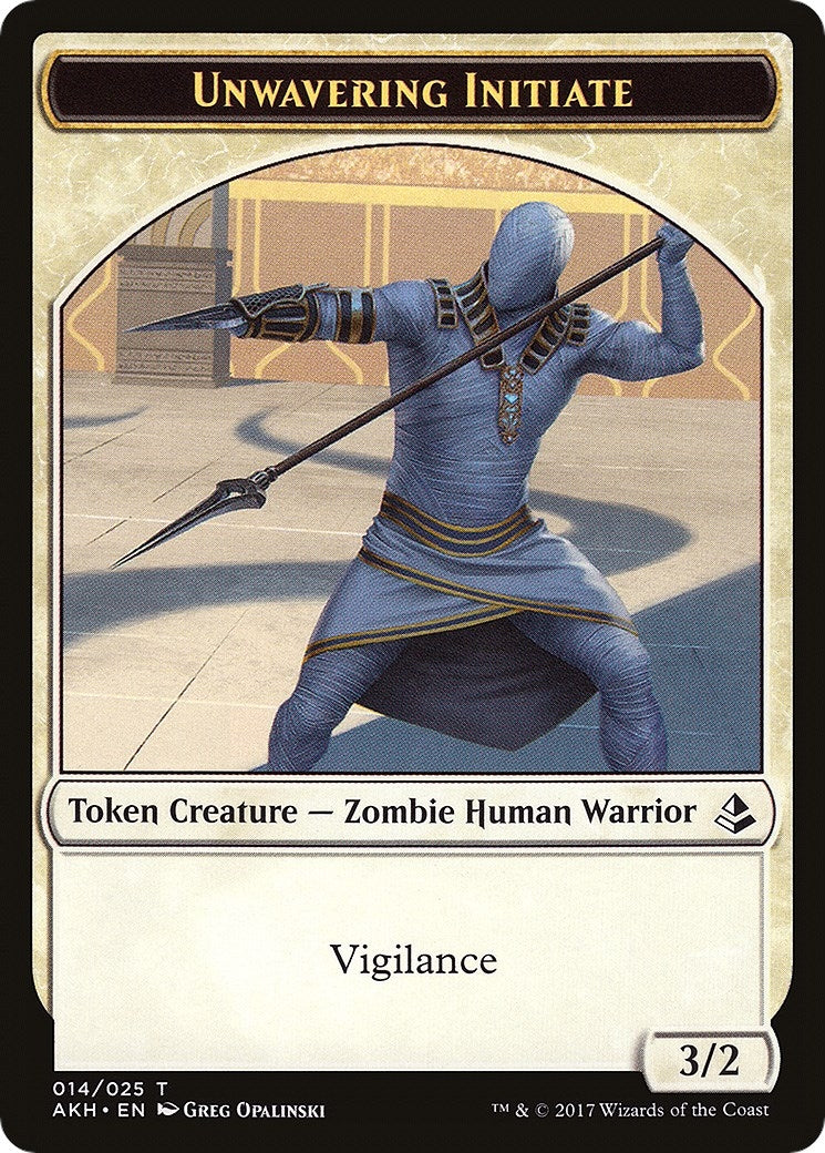 Image for Unwavering Initiate // Wurm Double-Sided Token (14 // 24) - Magic: The Gathering