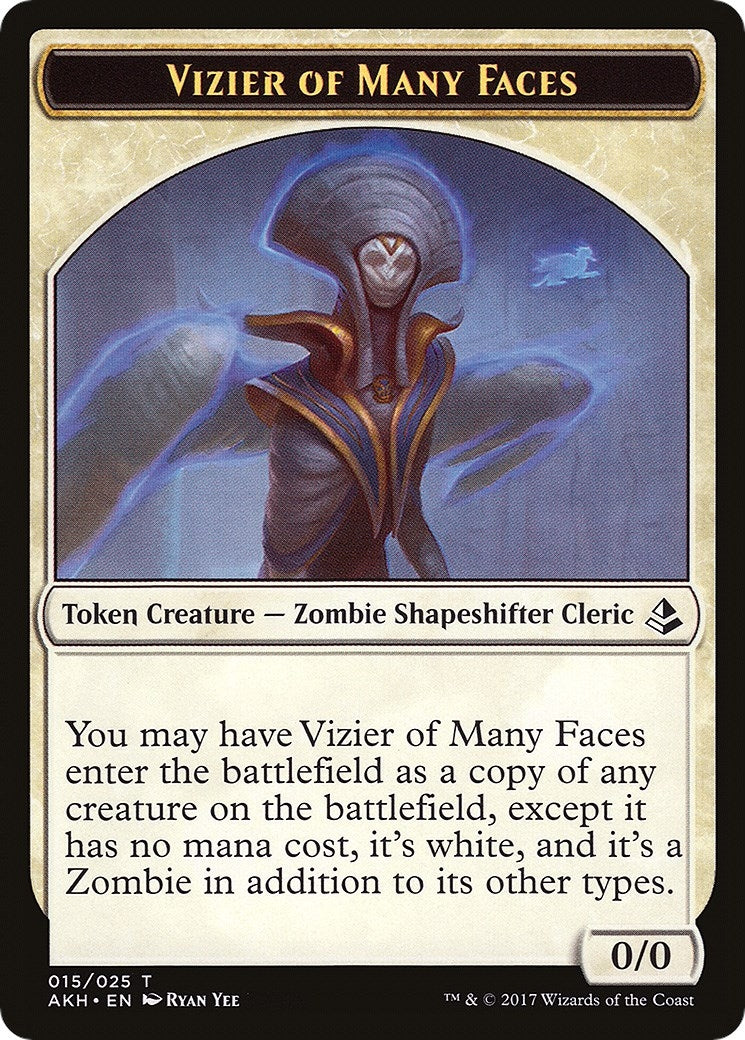 Image for Vizier of Many Faces // Zombie Double-Sided Token (15 // 20) - Magic: The Gathering