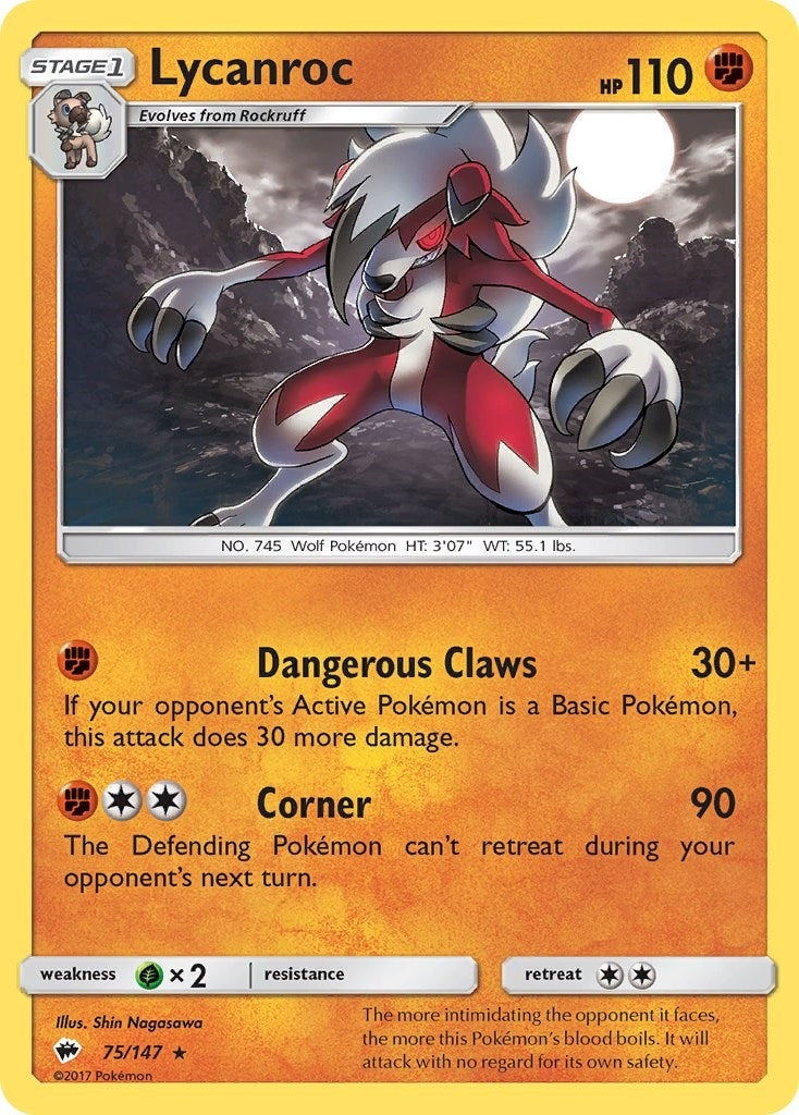 Image for Lycanroc (75) (75/147) (SM03) - Pokemon