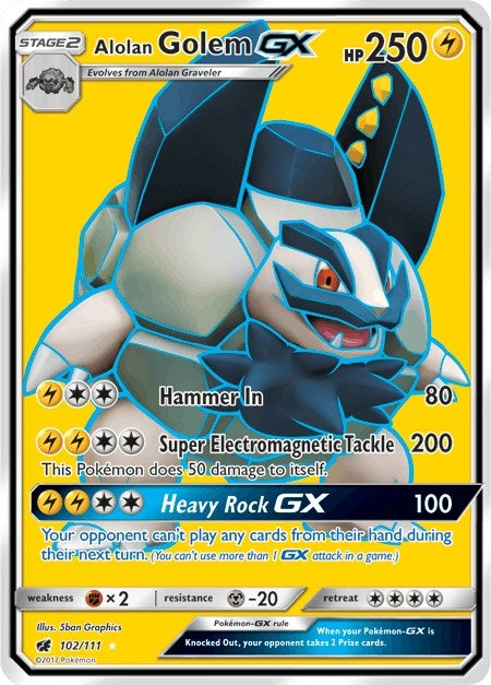 Image for Alolan Golem GX (Full Art) (102/111) (SM04) - Pokemon