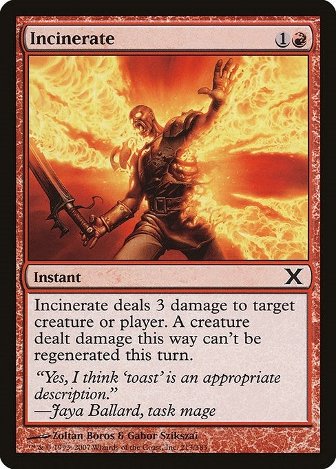 Image for Incinerate (213) (10E) - Magic: The Gathering