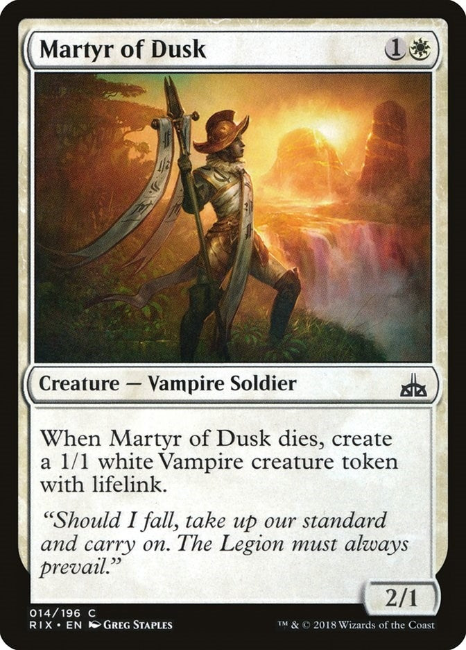 Image for Martyr of Dusk (14) (RIX) - Magic: The Gathering