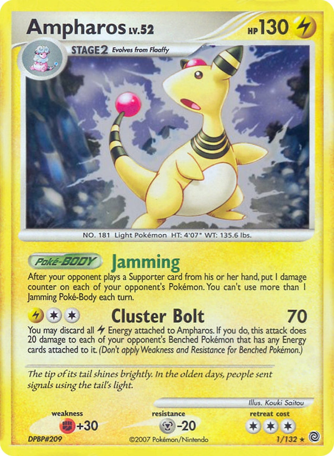 Image for Ampharos - 1/132 (DP Secret Wonders) (001/132) (PR) - Pokemon