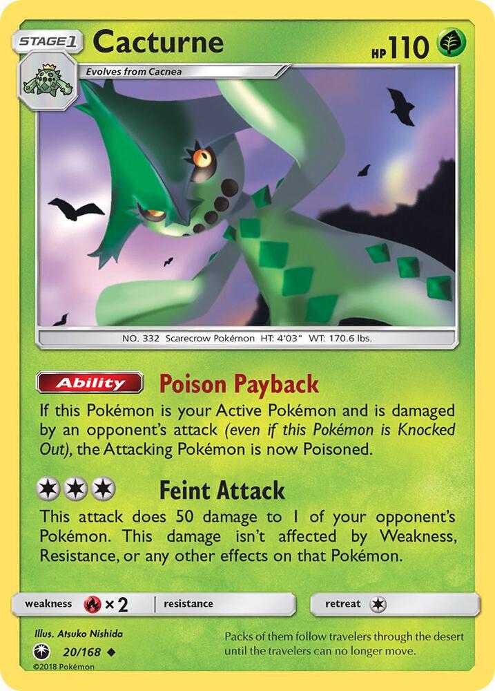 Image for Cacturne (20/168) (CES) - Pokemon