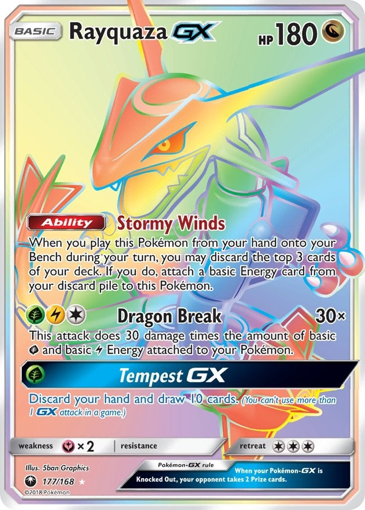 Image for Rayquaza GX (Secret) (177/168) (CES) - Pokemon