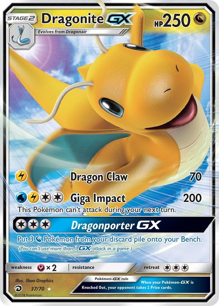 Image for Dragonite GX (37/70) (DRM) - Pokemon