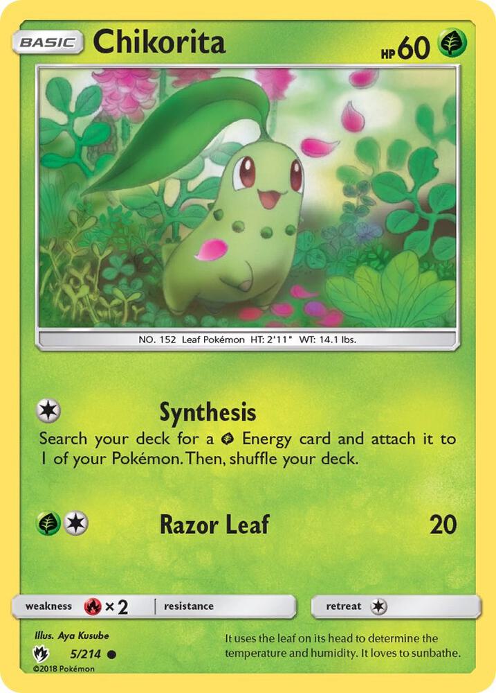 Image for Chikorita (5) (5/214) (SM8) - Pokemon