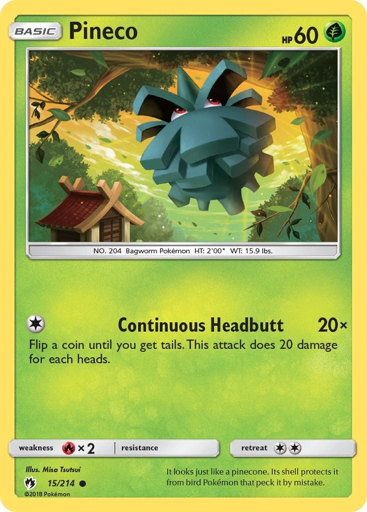 Image for Pineco (15/214) (SM8) - Pokemon
