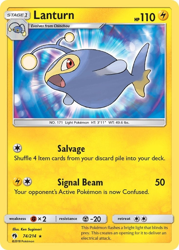Image for Lanturn (74/214) (SM8) - Pokemon