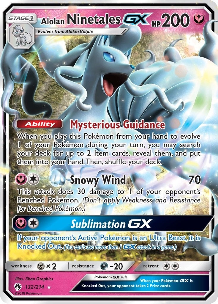 Image for Alolan Ninetales GX (132/214) (SM8) - Pokemon