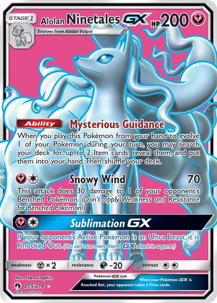 Image for Alolan Ninetales GX (Full Art) (205/214) (SM8) - Pokemon