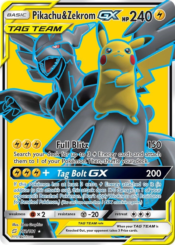 Image for Pikachu & Zekrom GX (Full Art) (162/181) (SM9) - Pokemon