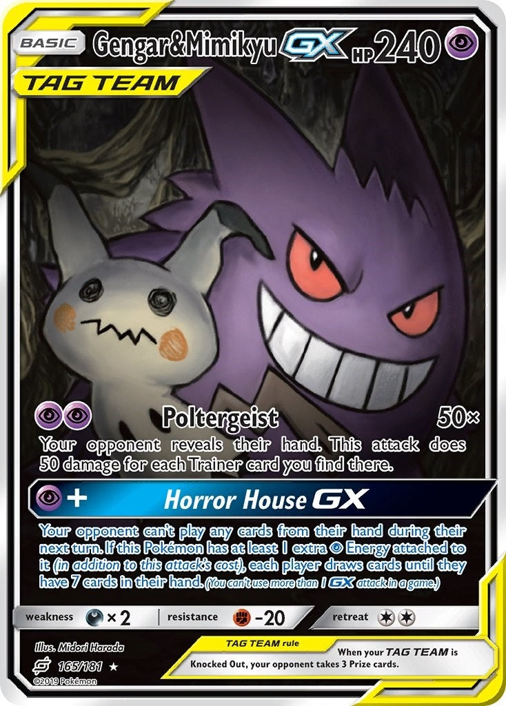 Image for Gengar & Mimikyu GX (Alternate Full Art) (165/181) (SM9) - Pokemon