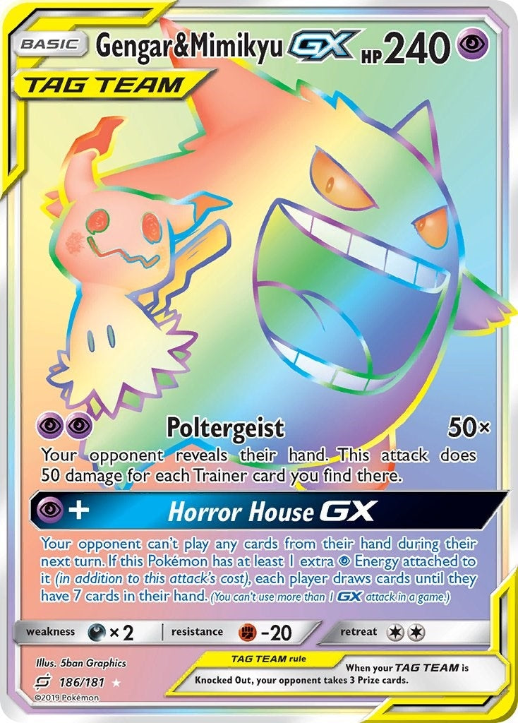 Image for Gengar & Mimikyu GX (Secret) (186/181) (SM9) - Pokemon