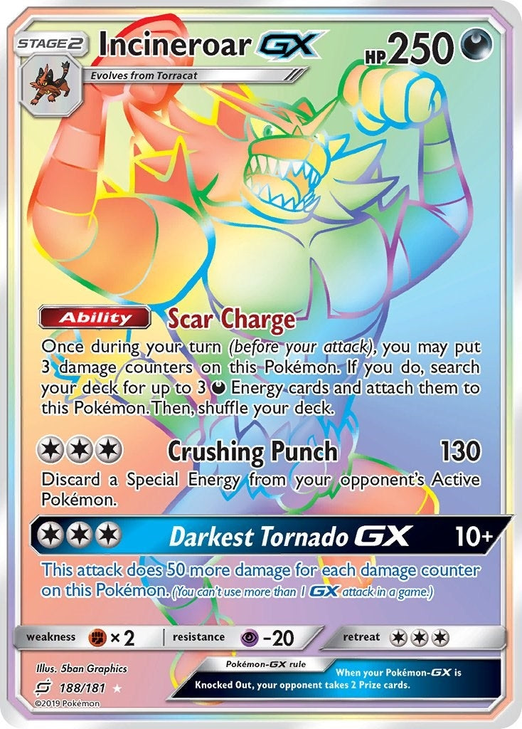 Image for Incineroar GX (Secret) (188/181) (SM9) - Pokemon