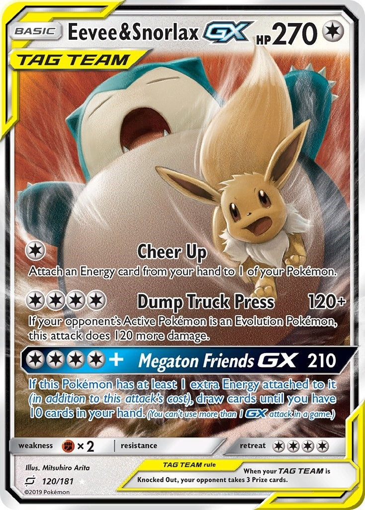 Image for Eevee & Snorlax GX (120/181) (SM9) - Pokemon