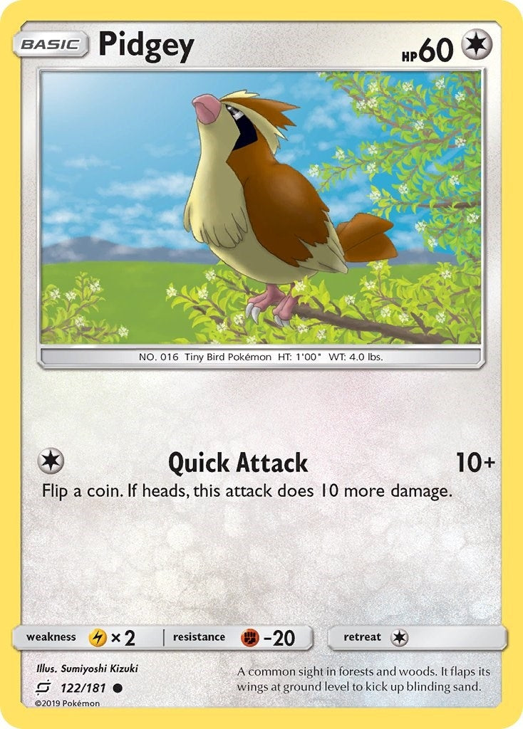 Image for Pidgey (122) (122/181) (SM9) - Pokemon