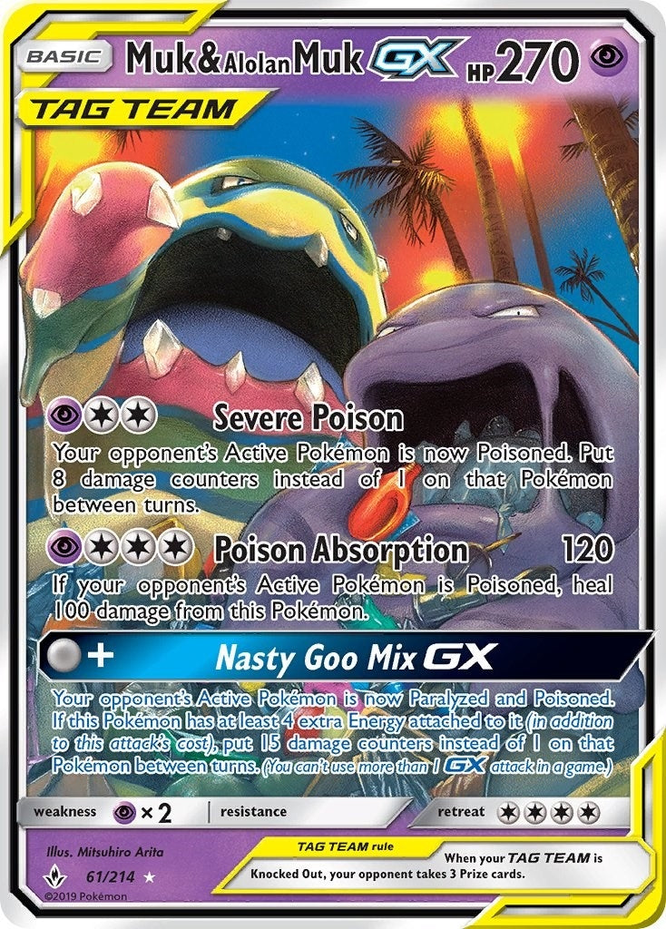Image for Muk & Alolan Muk GX (61/214) (SM10) - Pokemon