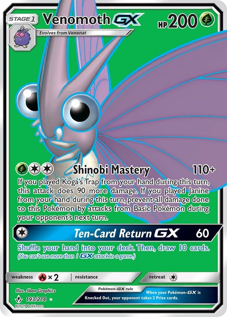 Image for Venomoth GX (Full Art) (193/214) (SM10) - Pokemon