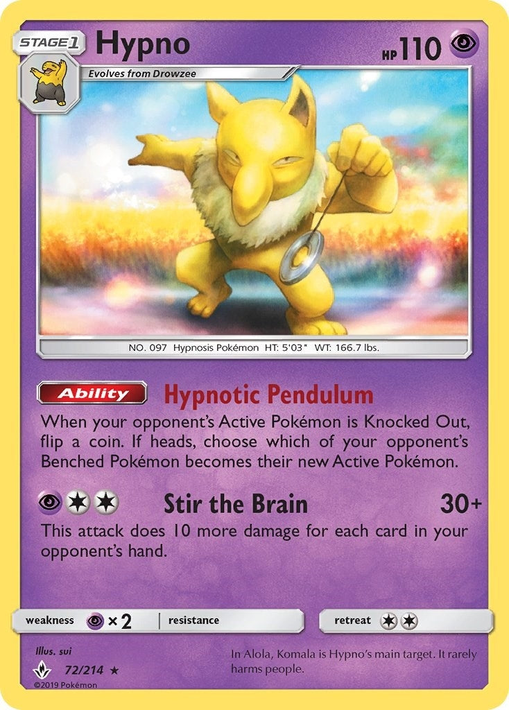 Image for Hypno (72/214) (SM10) - Pokemon