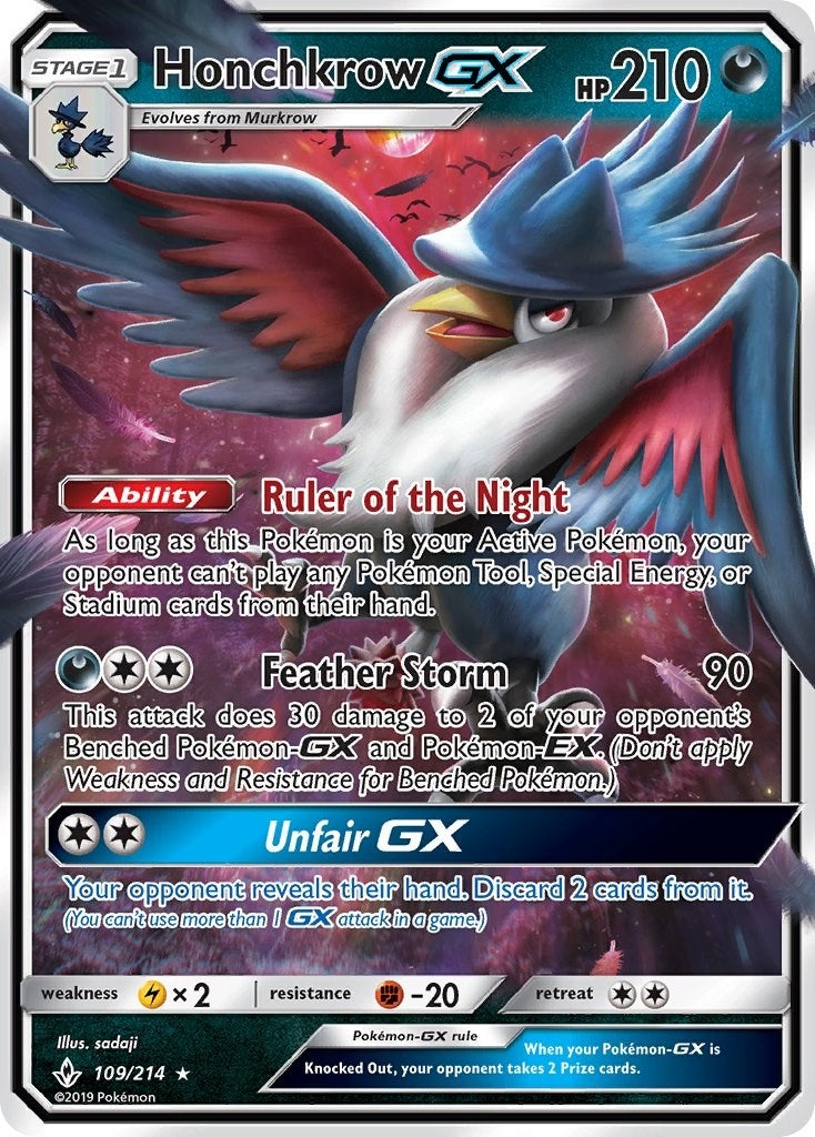 Image for Honchkrow GX (109/214) (SM10) - Pokemon