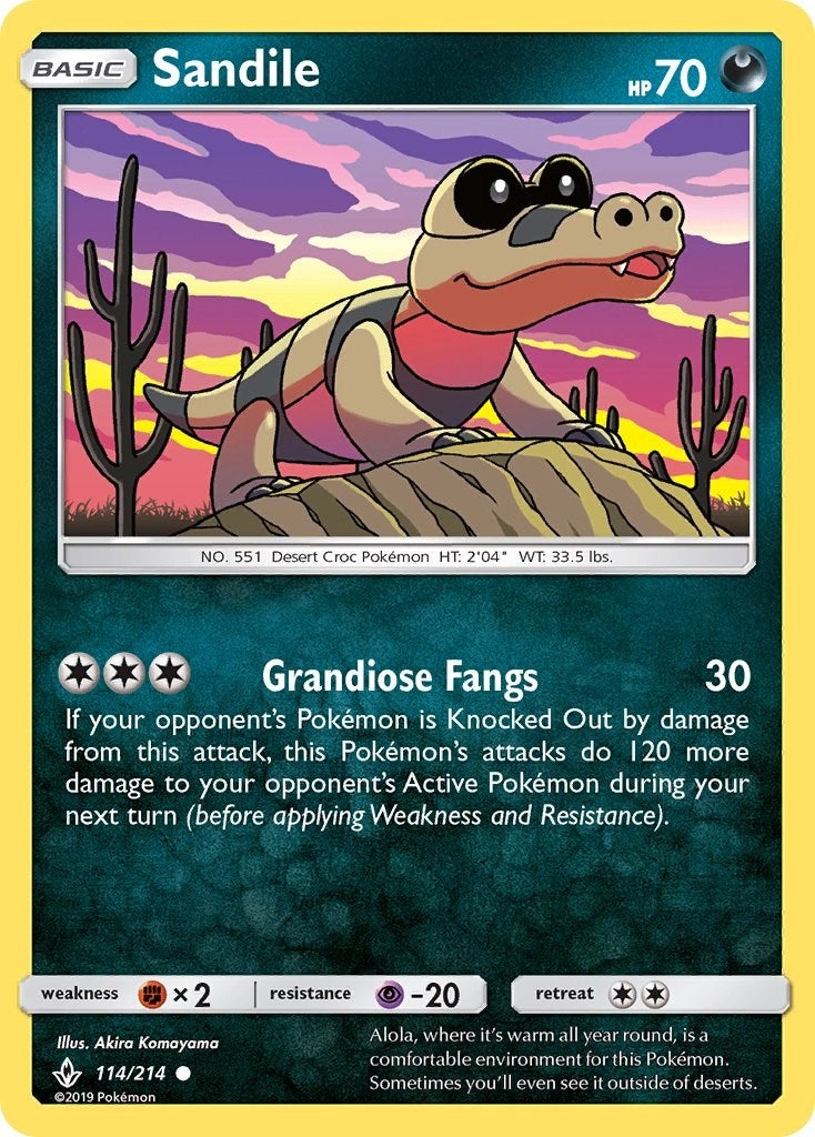 Image for Sandile (114) (114/214) (SM10) - Pokemon