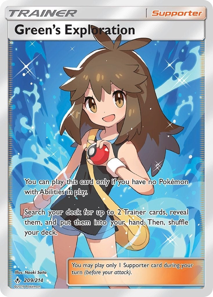 Image for Green's Exploration (Full Art) (209/214) (SM10) - Pokemon