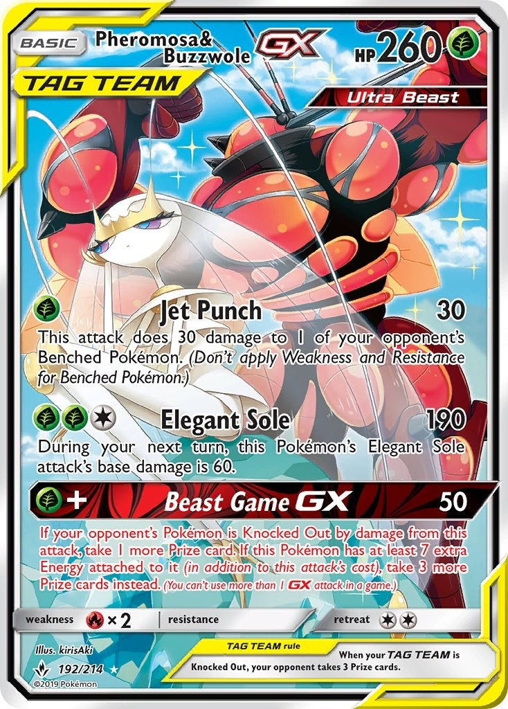 Image for Pheromosa & Buzzwole GX (192) (Alternate Full Art) (192/214) (SM10) - Pokemon