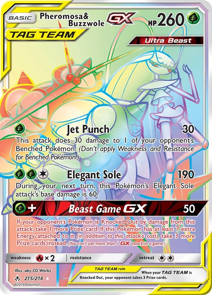 Image for Pheromosa & Buzzwole GX (Secret) (215/214) (SM10) - Pokemon