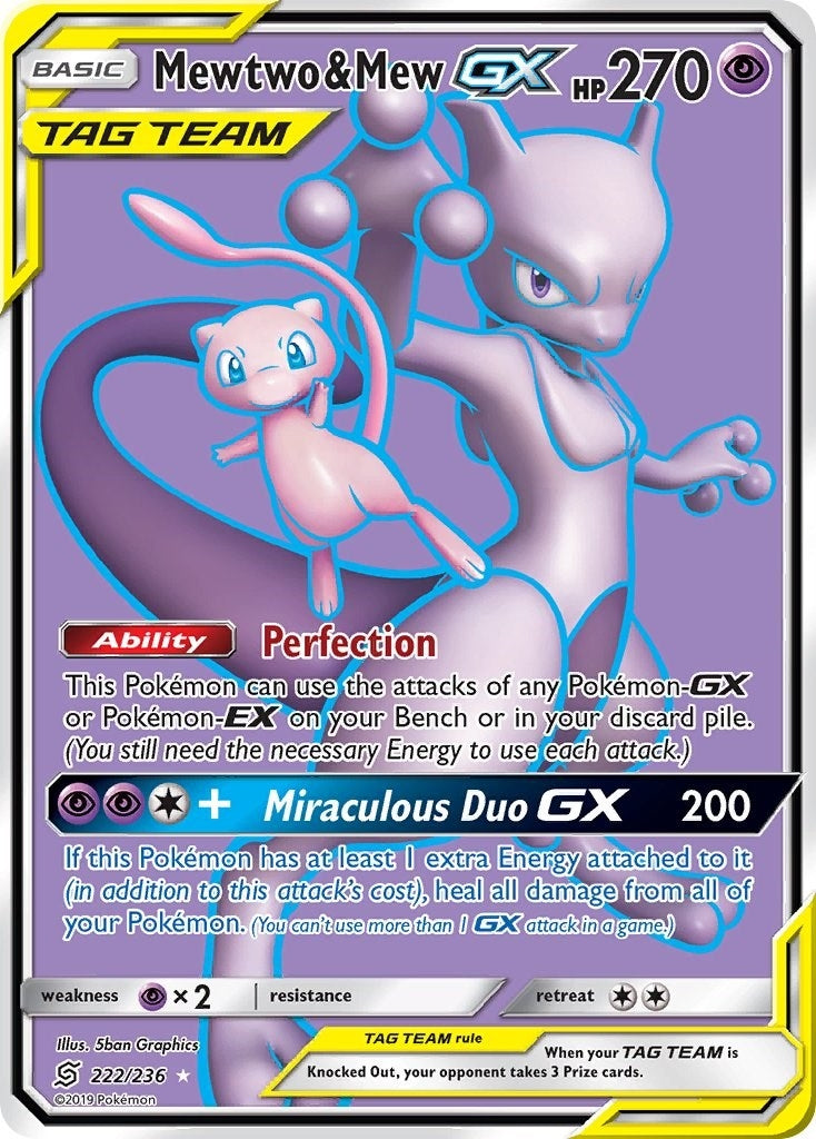 Image for Mewtwo & Mew GX (Full Art) (222/236) (SM11) - Pokemon