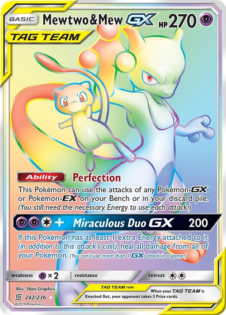 Image for Mewtwo & Mew GX (Secret) (242/236) (SM11) - Pokemon