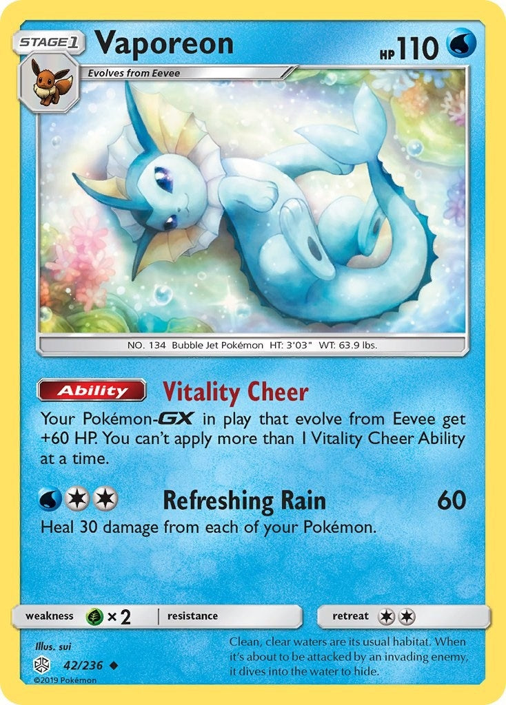Image for Vaporeon (42/236) (SM12) - Pokemon