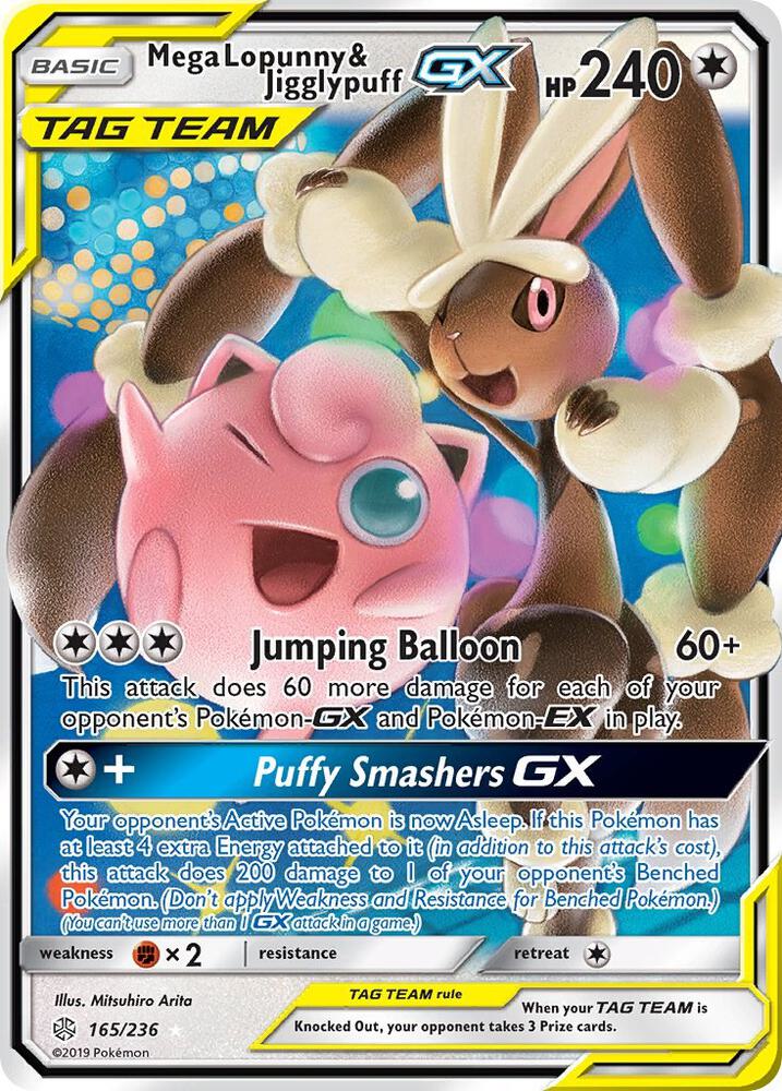Image for Mega Lopunny & Jigglypuff GX (165/236) (SM12) - Pokemon