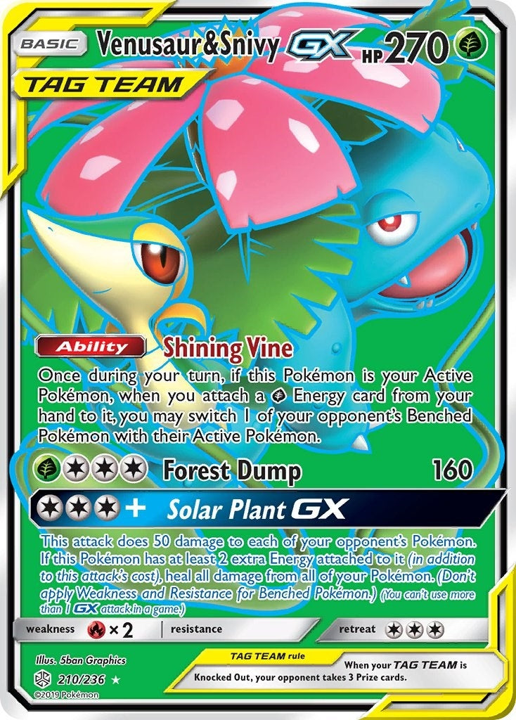 Image for Venusaur & Snivy GX (Full Art) (210/236) (SM12) - Pokemon