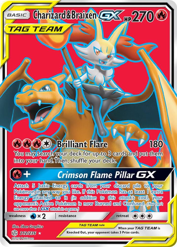 Image for Charizard & Braixen GX (Full Art) (212/236) (SM12) - Pokemon