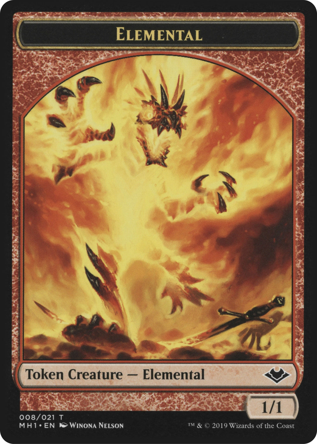 Image for Elemental (008) // Emblem - Serra the Benevolent Double-Sided Token (8 // 20) (MH1) - Magic: The Gathering