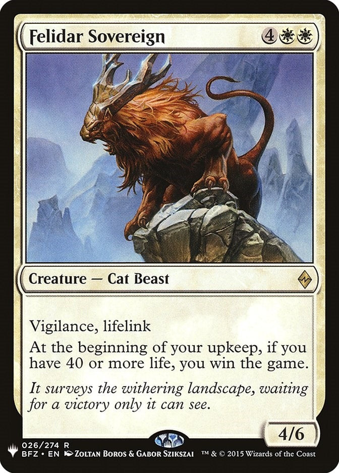 Image for Felidar Sovereign (26) (LIST) - Magic: The Gathering