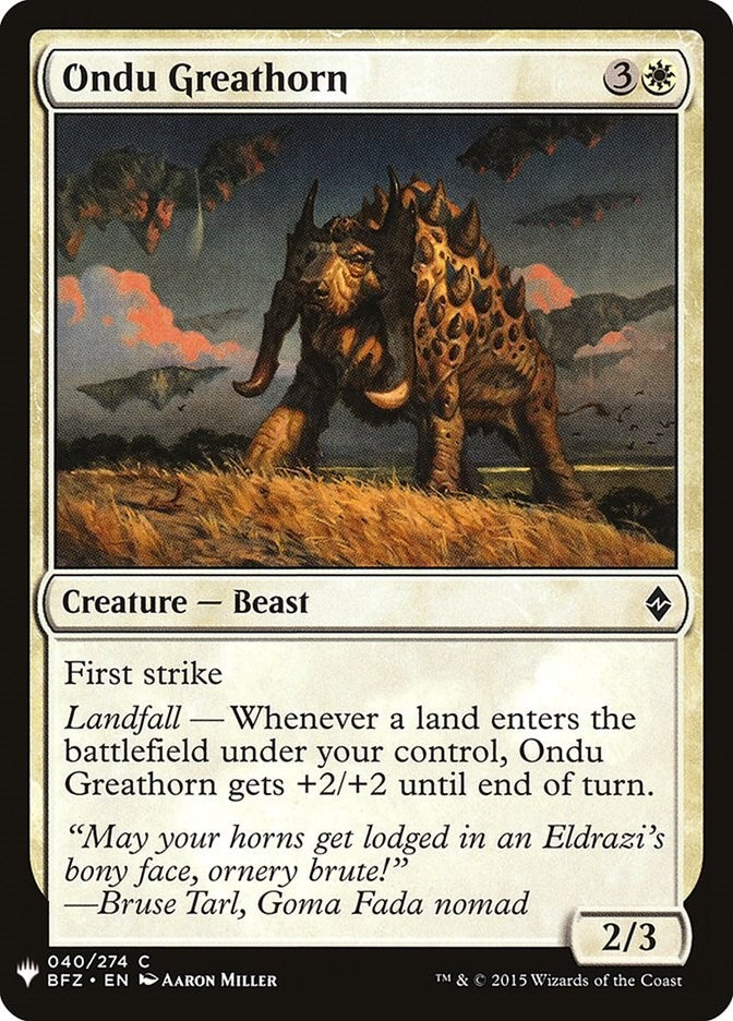 Image for Ondu Greathorn (40) - Magic: The Gathering
