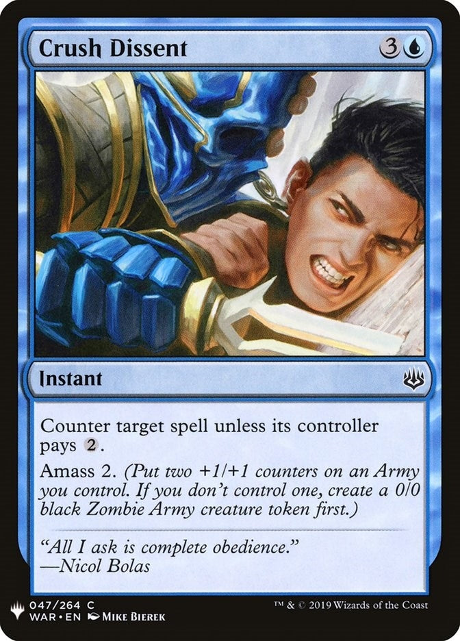 Image for Crush Dissent (47) (LIST) - Magic: The Gathering