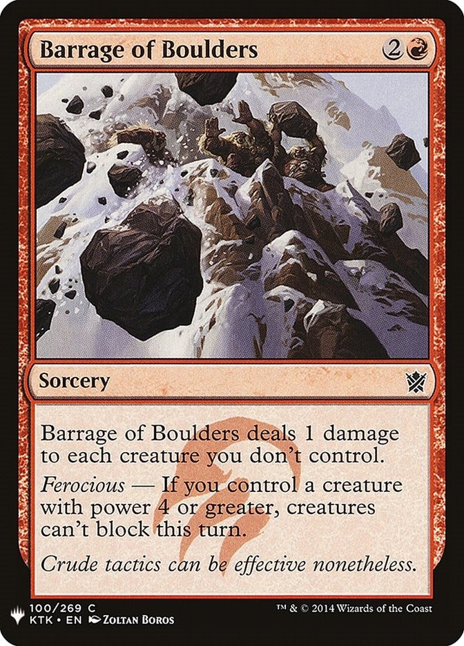Image for Barrage of Boulders (100) (LIST) - Magic: The Gathering