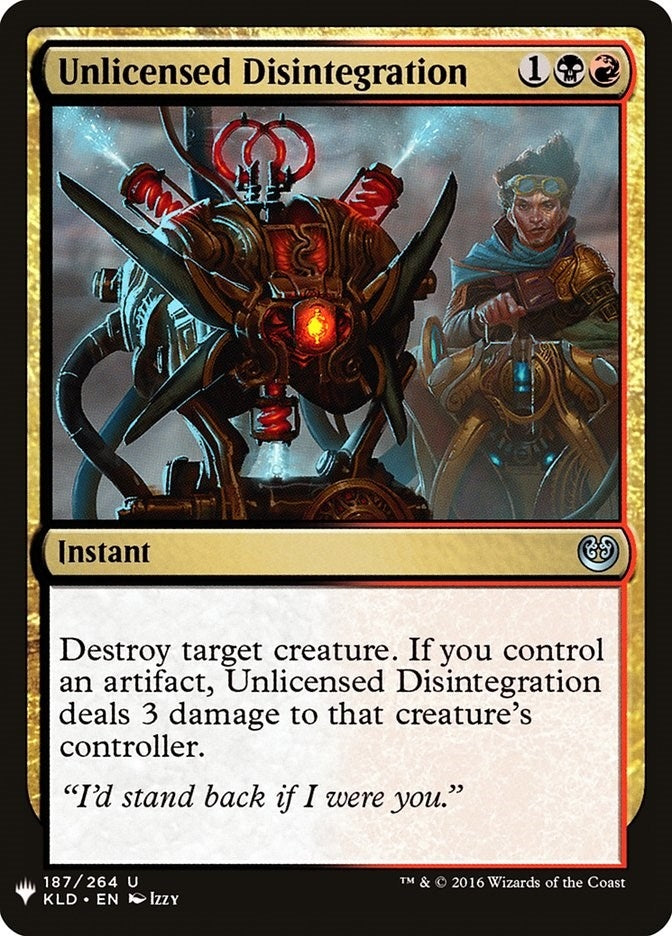 Image for Unlicensed Disintegration (187) - Magic: The Gathering
