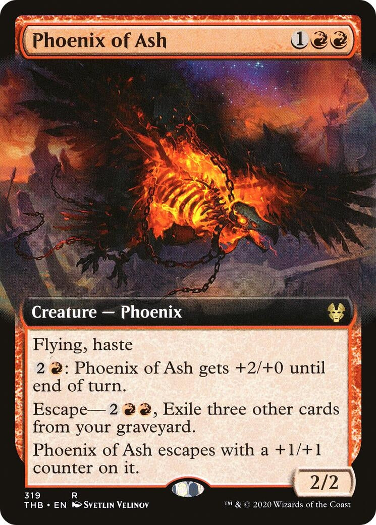 Image for Phoenix of Ash (Extended Art) (319) (THB) - Magic: The Gathering