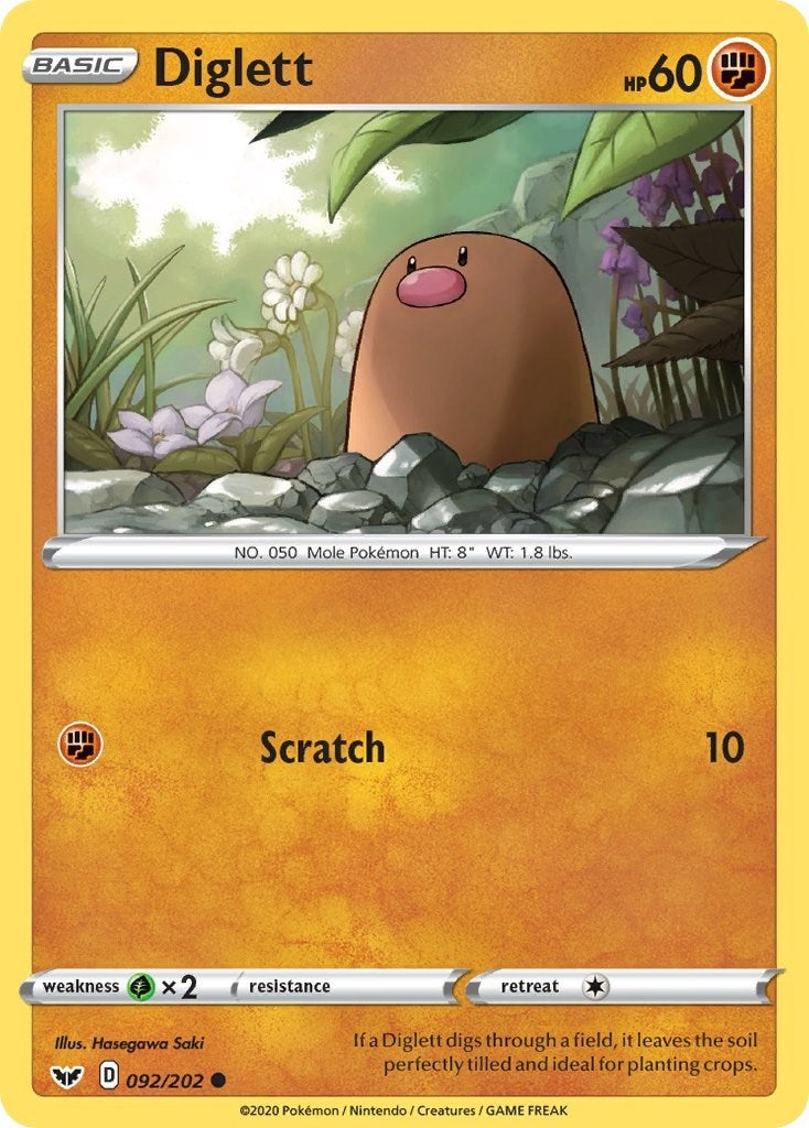 Image for Diglett (092/202) (SWSH01) - Pokemon